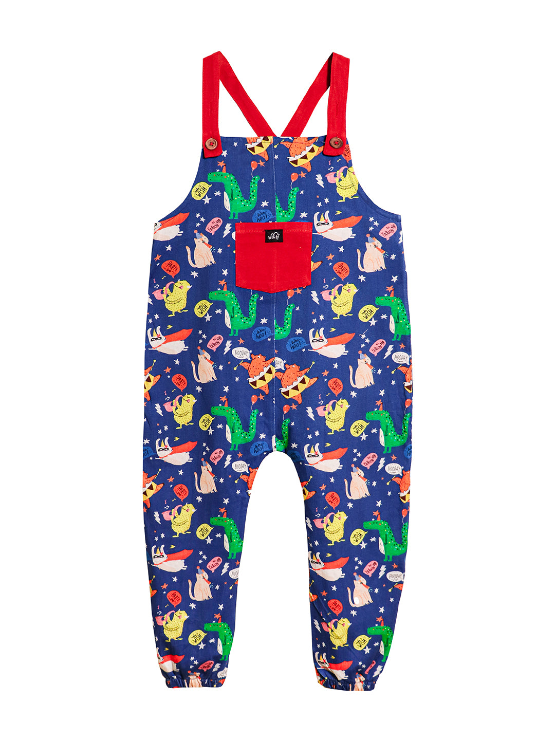Animal Party Cotton Dungaree for Boys & Girls