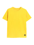 Mixtape Skater Brown Cotton Short Dungaree with Mustard Yellow T-shirt for Boys & Girls