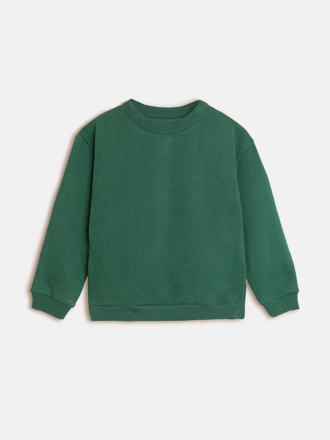 Green solid light weight sweatshirt