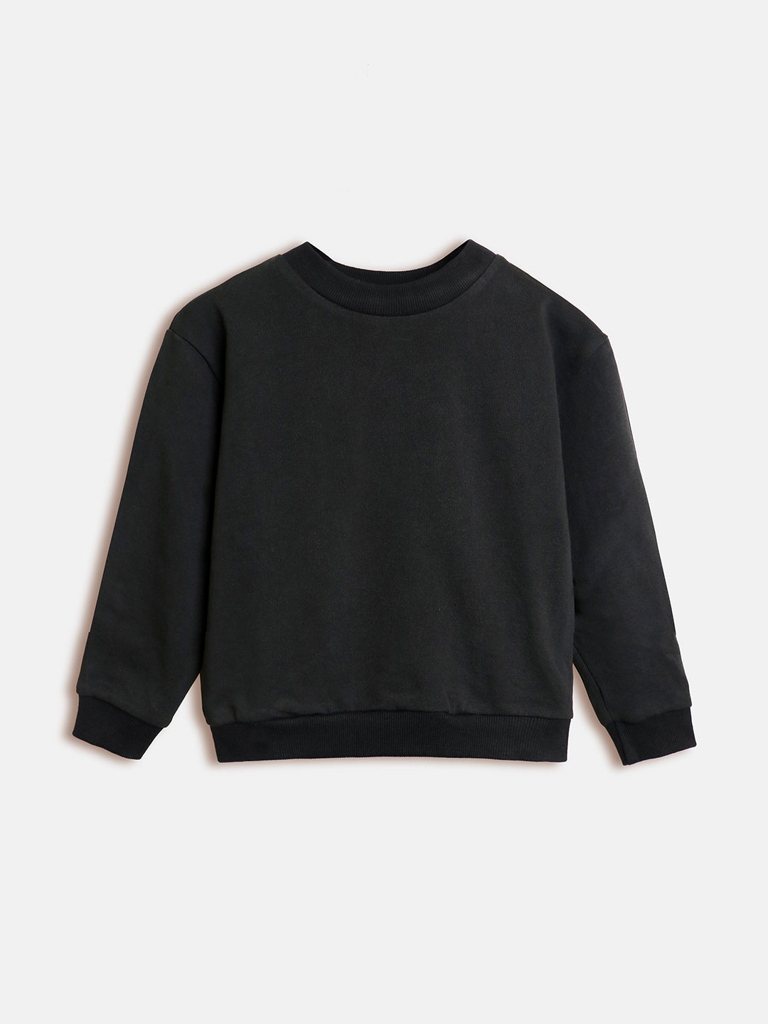 Black solid light weight sweatshirt
