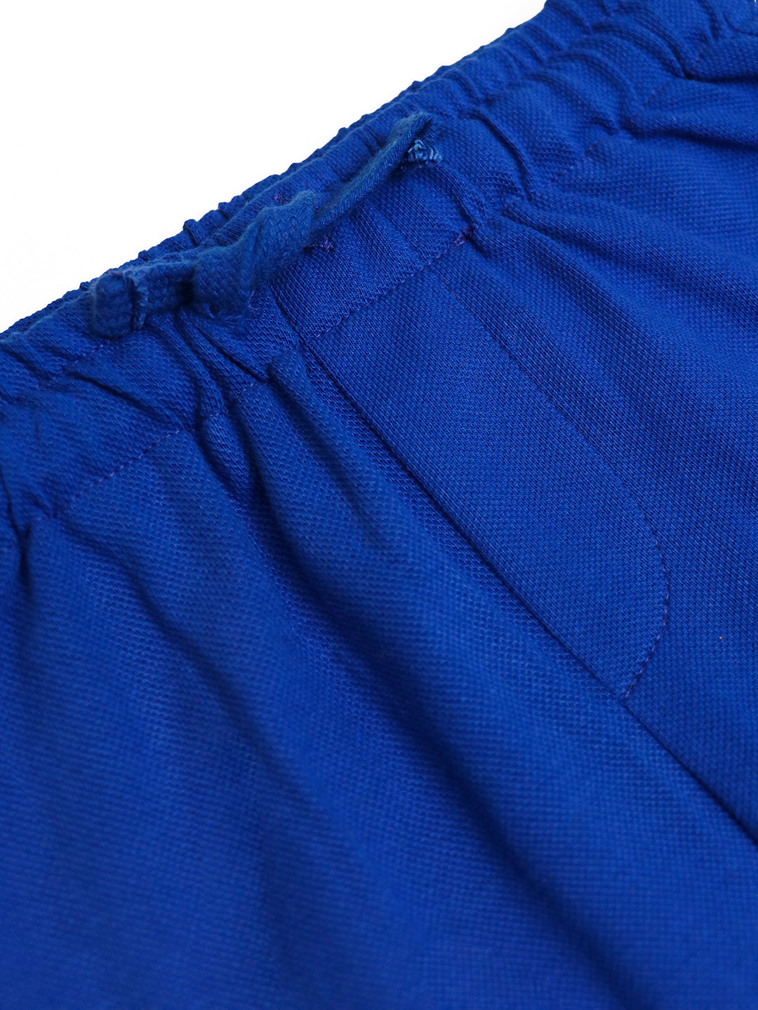 Boys Royal Blue Hustle Cotton Shorts