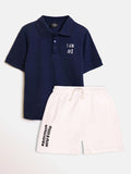 Navy Blue No.1 Classic Polo-Shorts Set