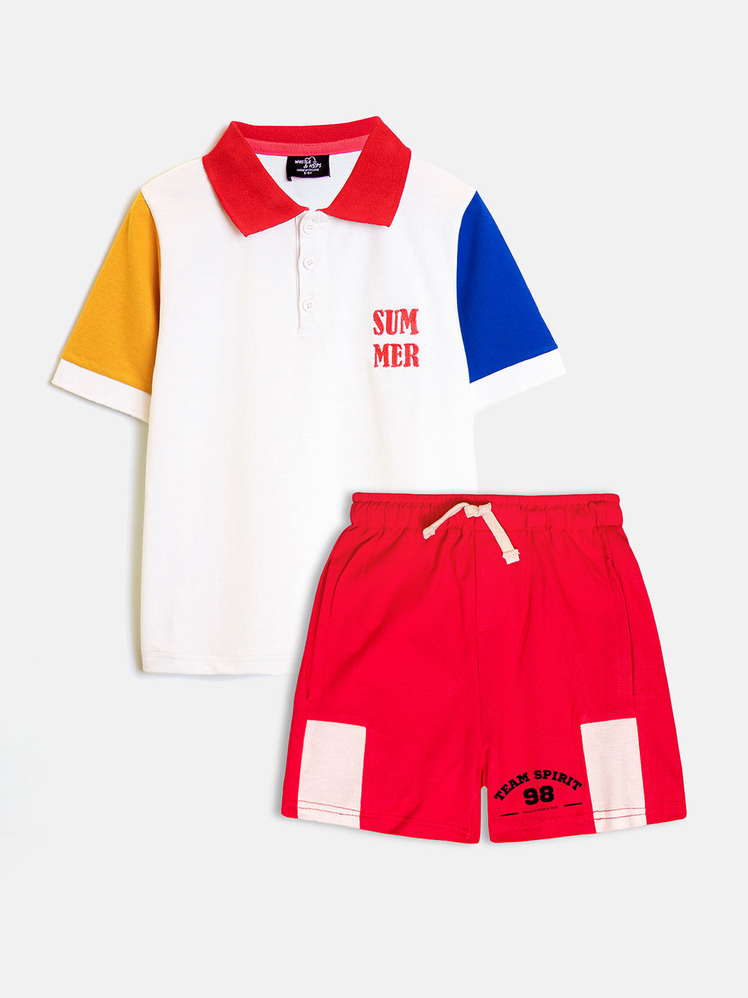 White Summer Classic Polo-Shorts Set