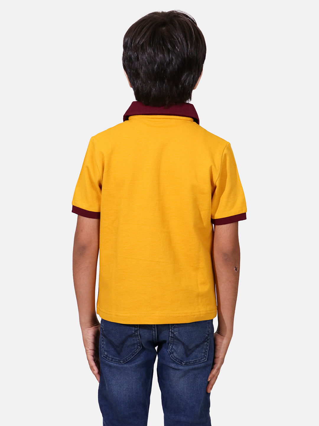 Tricoloured Horizontal Panelled Polo T-shirt