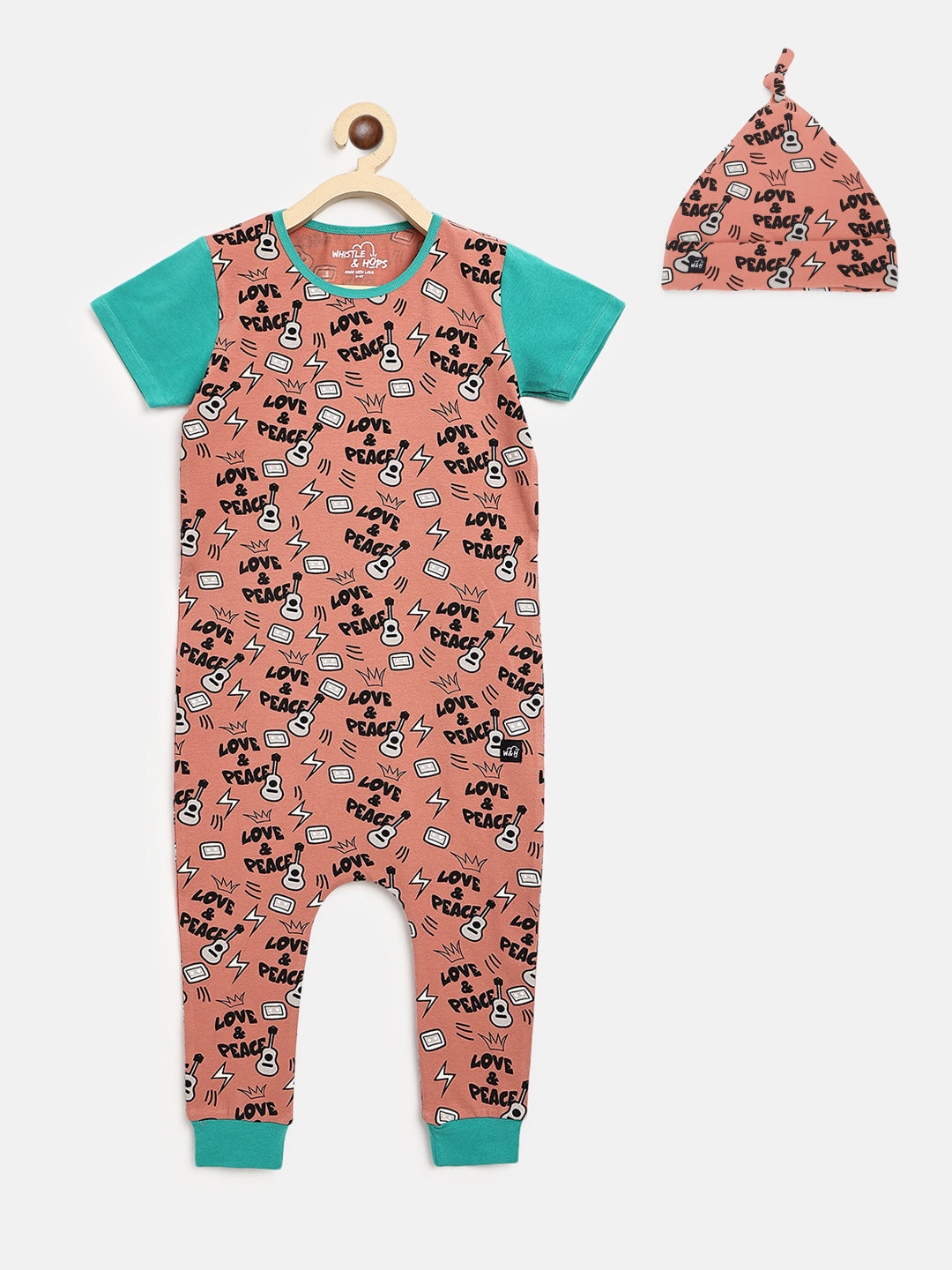 Infants Combo- Love&Peace Romper and Beanie