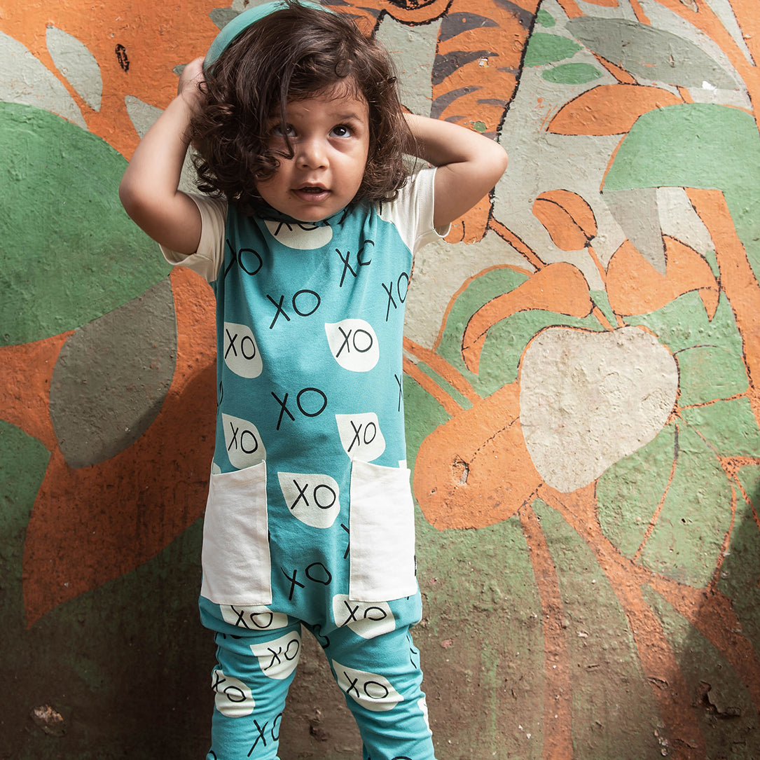 Printed Rompers Combo- Love&Peace and Blue XO