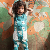 Hoodie Rompers Combo- Blue XO and Dream