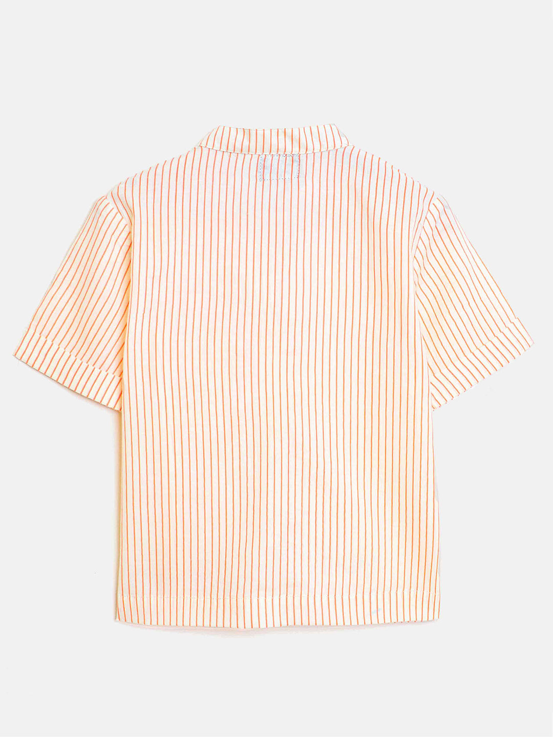 Orange Stripes Cotton Shirt