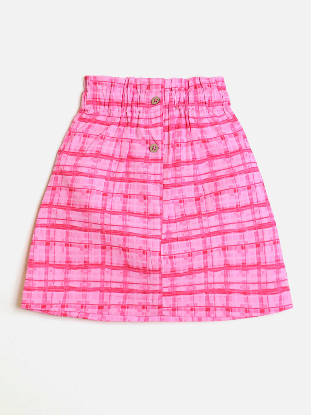 Plaid Printed Top and Skirt Cotton Set