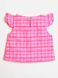 Plaid Printed Frilled Cotton Top