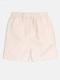 Boys Elastic Cream Linen Shorts