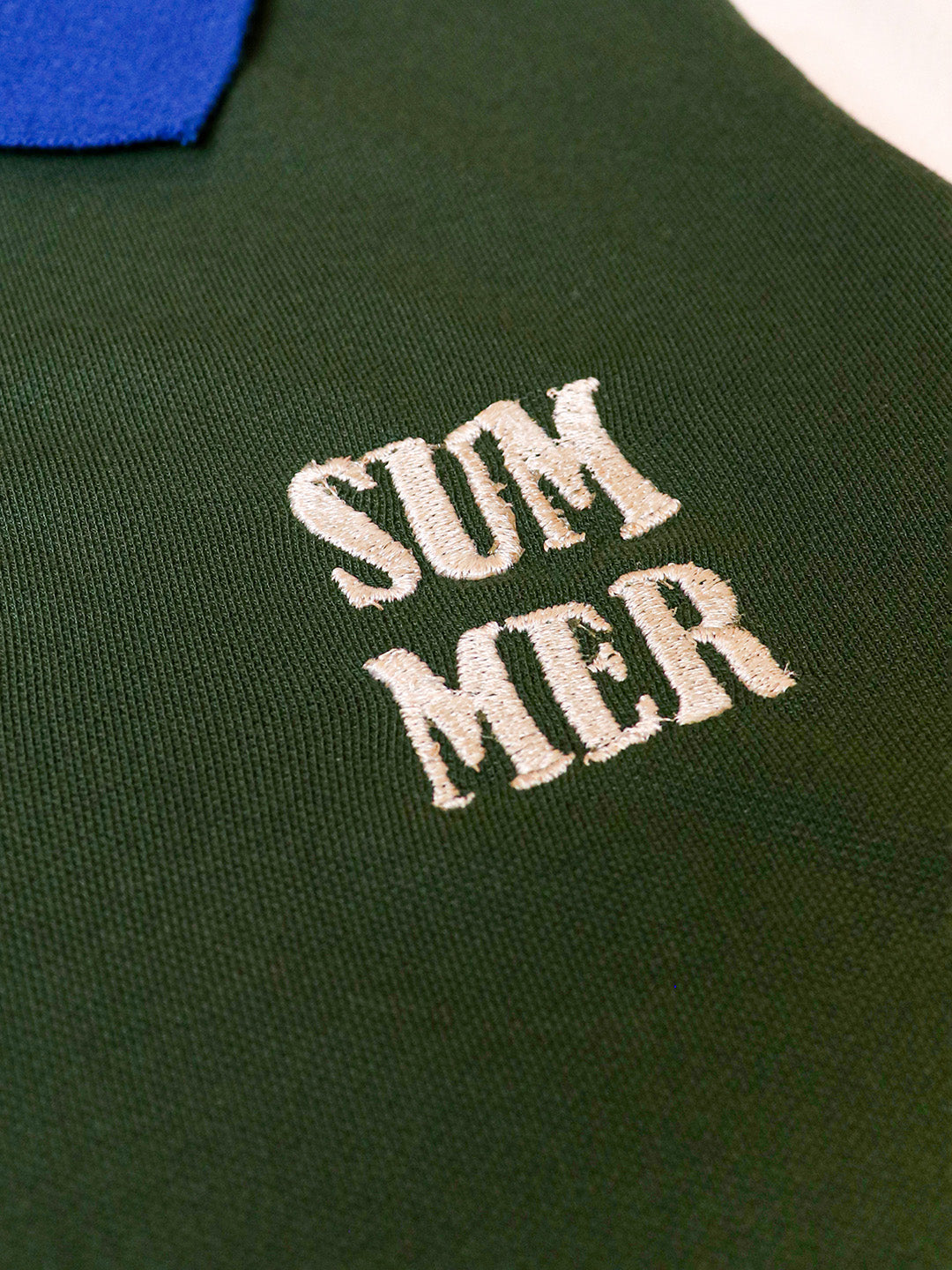 Summer Embroidered Green Polo T-shirt