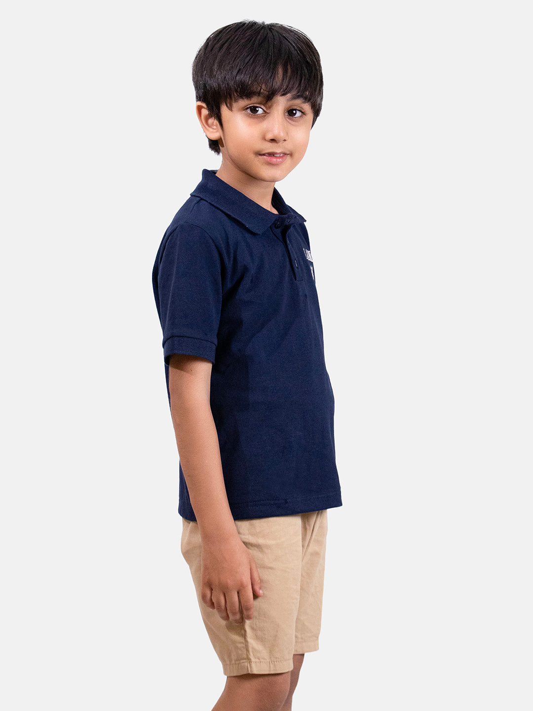 Navy Blue Embroidered Polo T-shirt