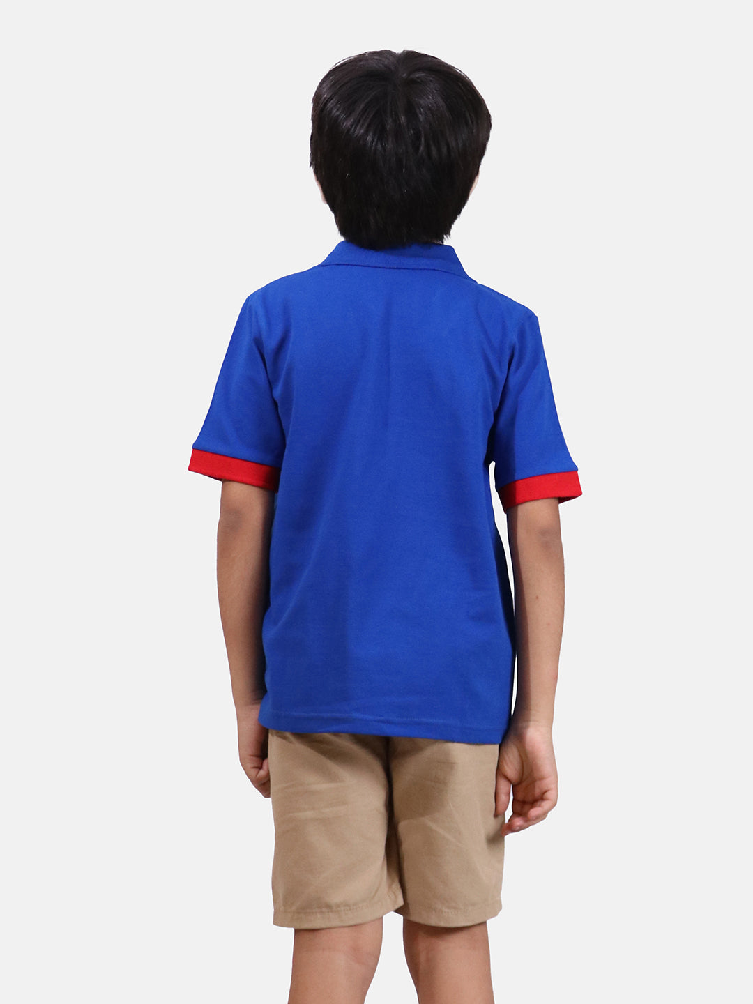 Tricoloured Vertical Panelled Polo T-shirt