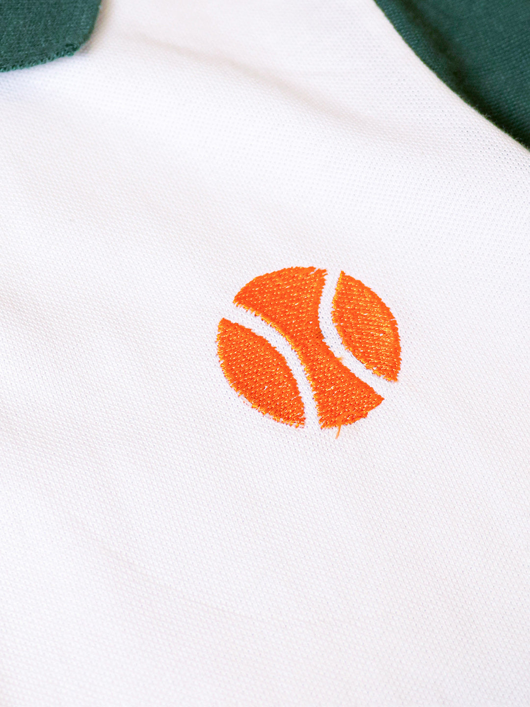 Ball Embroidered White Polo T-shirt