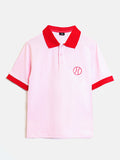 Ball Embroidered Pink Polo T-shirt